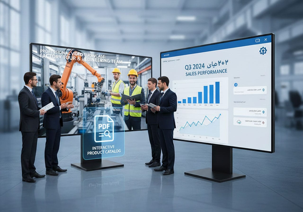 آپلود مستقیم ویدیو و فایل در کارت ویزیت دیجیتال